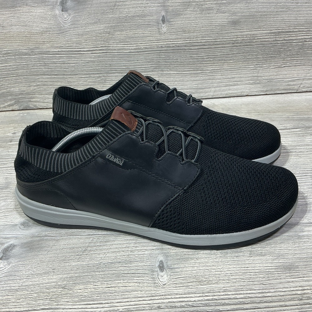 OluKai Makia Ulana Men's Size 13 Black Mesh Knit Sneakers Shoes 10361-4040